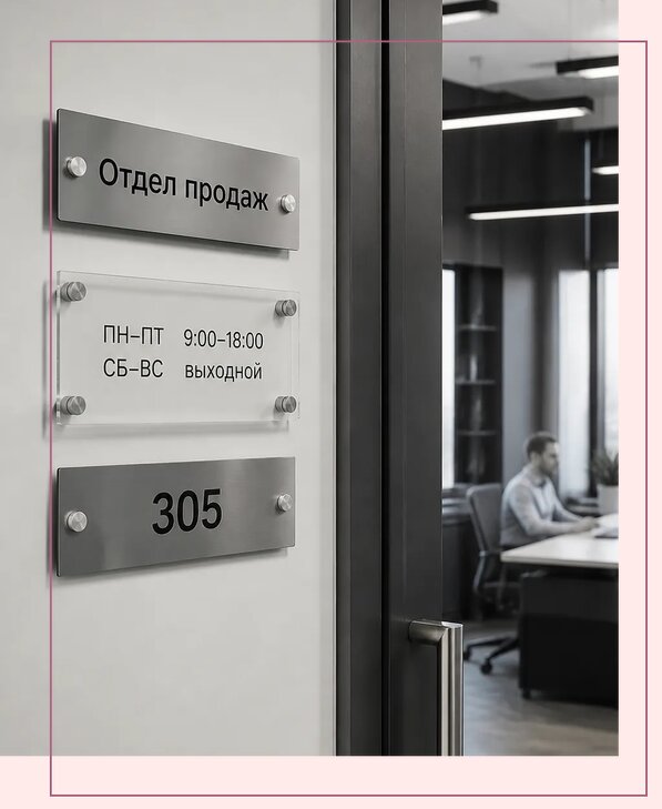 Офисные таблички на дверь в Искитиме по цене от 4994 р. | Аванза-Скм